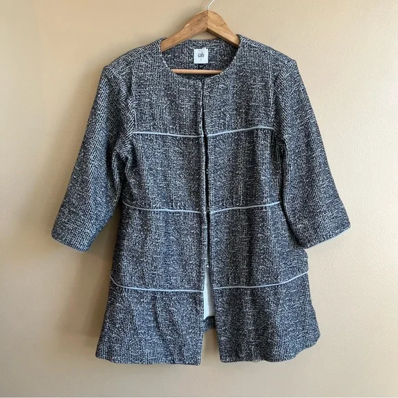 Cabi 5299 The Times Jacket Sweater Cardigan Black White Women’s Small - Picture 2 of 9